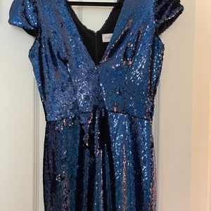 Blue sequin dress
